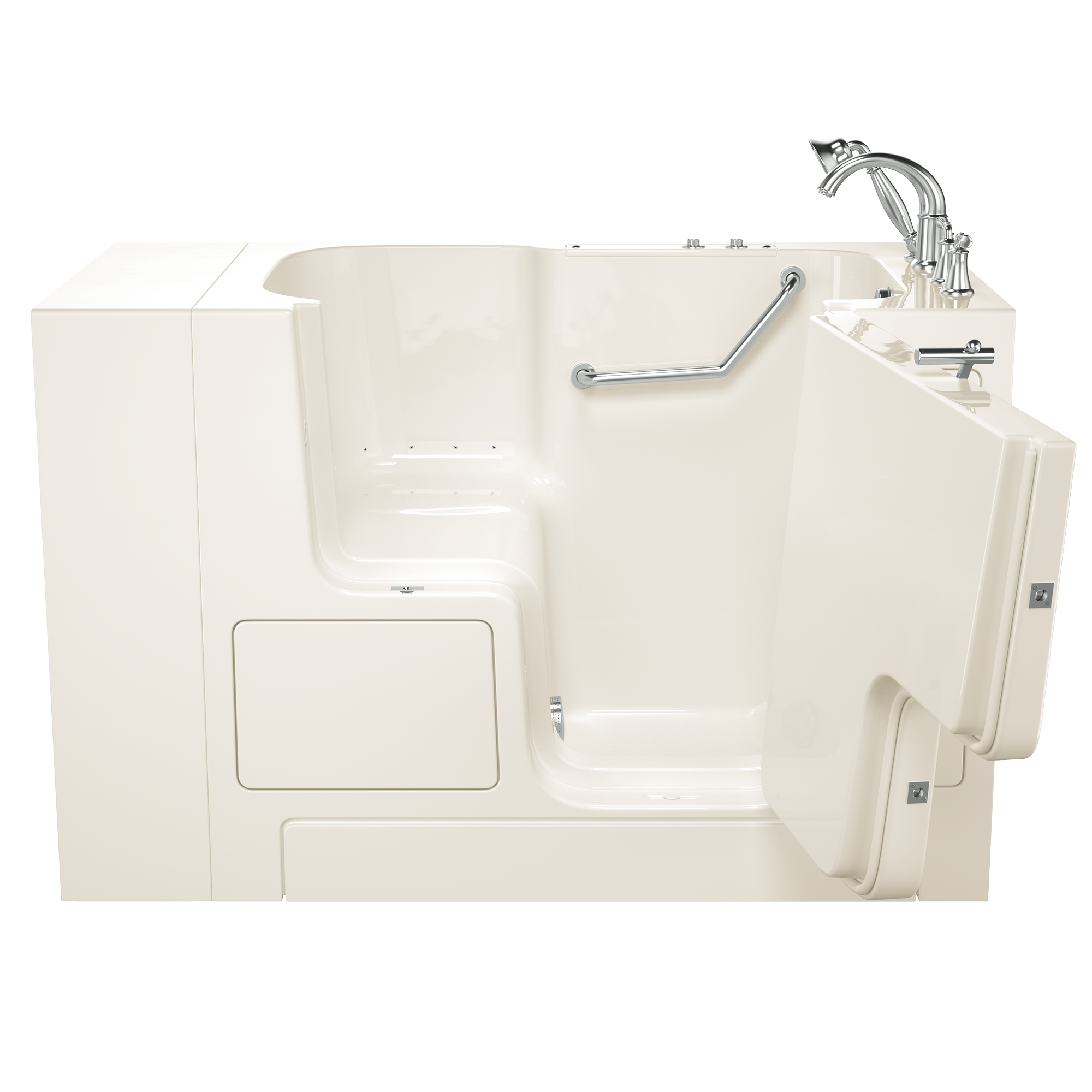 Gelcoat Value Series 32 x 52  Inch Walk in Tub With Air Spa System   Right Hand Drain With Faucet WIB LINEN